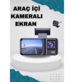 Araç Kamerası - 3 Kameralı Wifi Ön , İç ve Arka Full HD DVR Araç İçi Ekranlı Kamera - Görsel 5