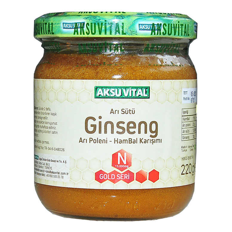 Arı Sütü Ginseng Polen Bal Karışımı 220 Gr - Aksuvital Arı Sütü Ginseng Polen Bal Karışımı 220 Gr - Görsel 1