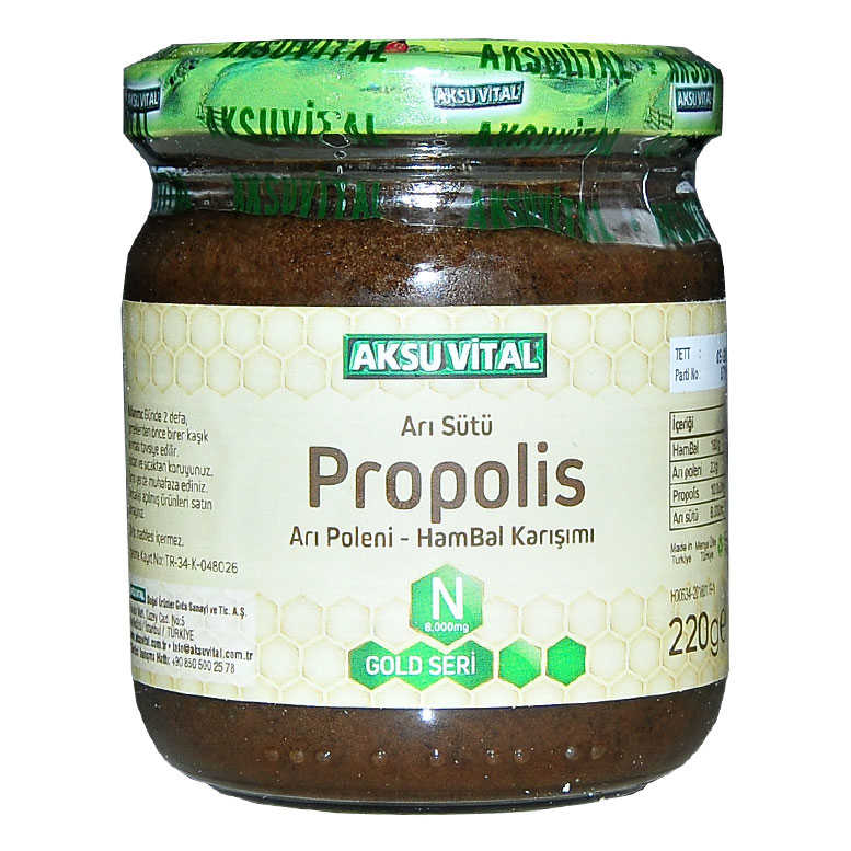 Arı Sütü Propolis Polen Bal Karışımı 220 Gr - Aksuvital Arı Sütü Propolis Polen Bal Karışımı 220 Gr - Görsel 1