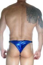 Arkası Büzgülü Mavi Lame Brazillian Slip - Görsel 3