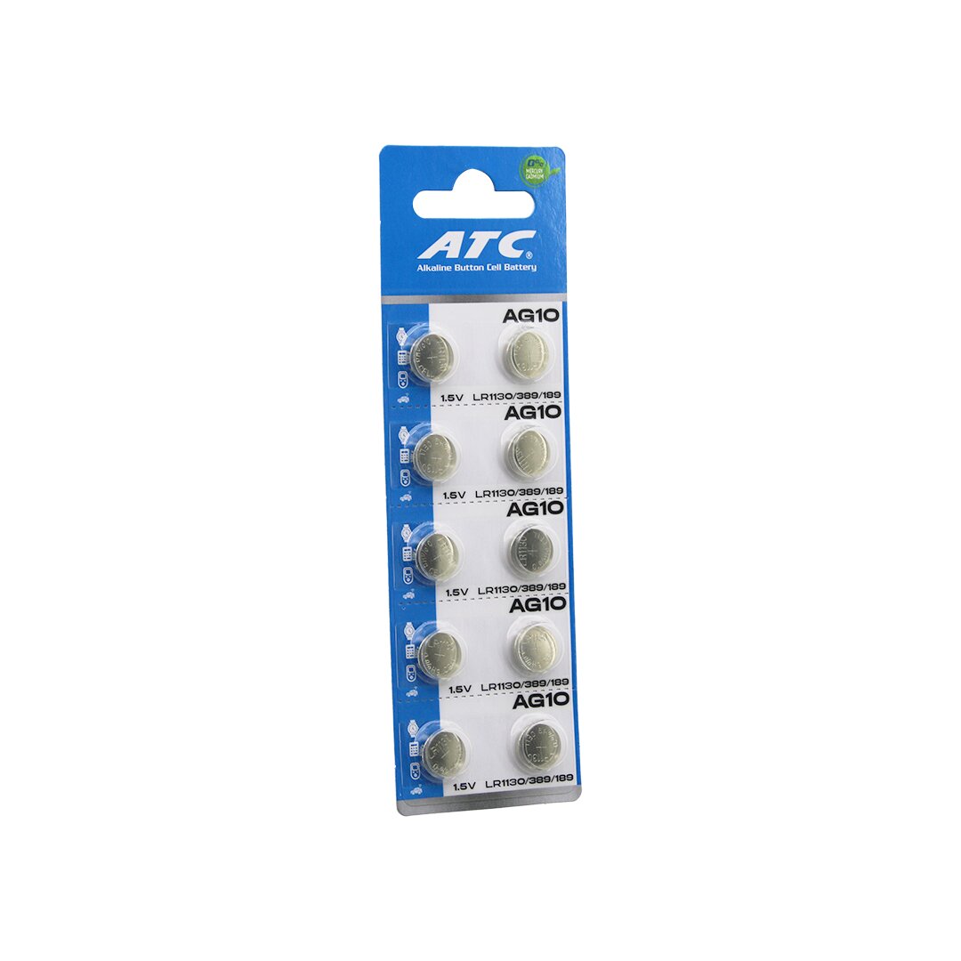 atc-alkaline-button-battery-25480-1.jpg ATC LİNE BUTTON BATTERY AG10 LR-1130/389/189 DÜĞME PİL LİN 1.5V 10LU KART - Görsel 1
