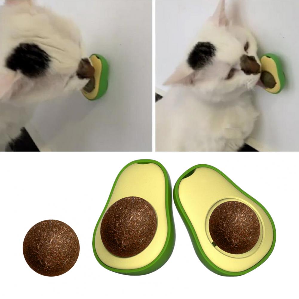 avokado-d-6088-1.jpg Avokado Dönen Kedi Nanesi Cat Oyun Topu Doğal Kedi Oyuncağı - Görsel 1