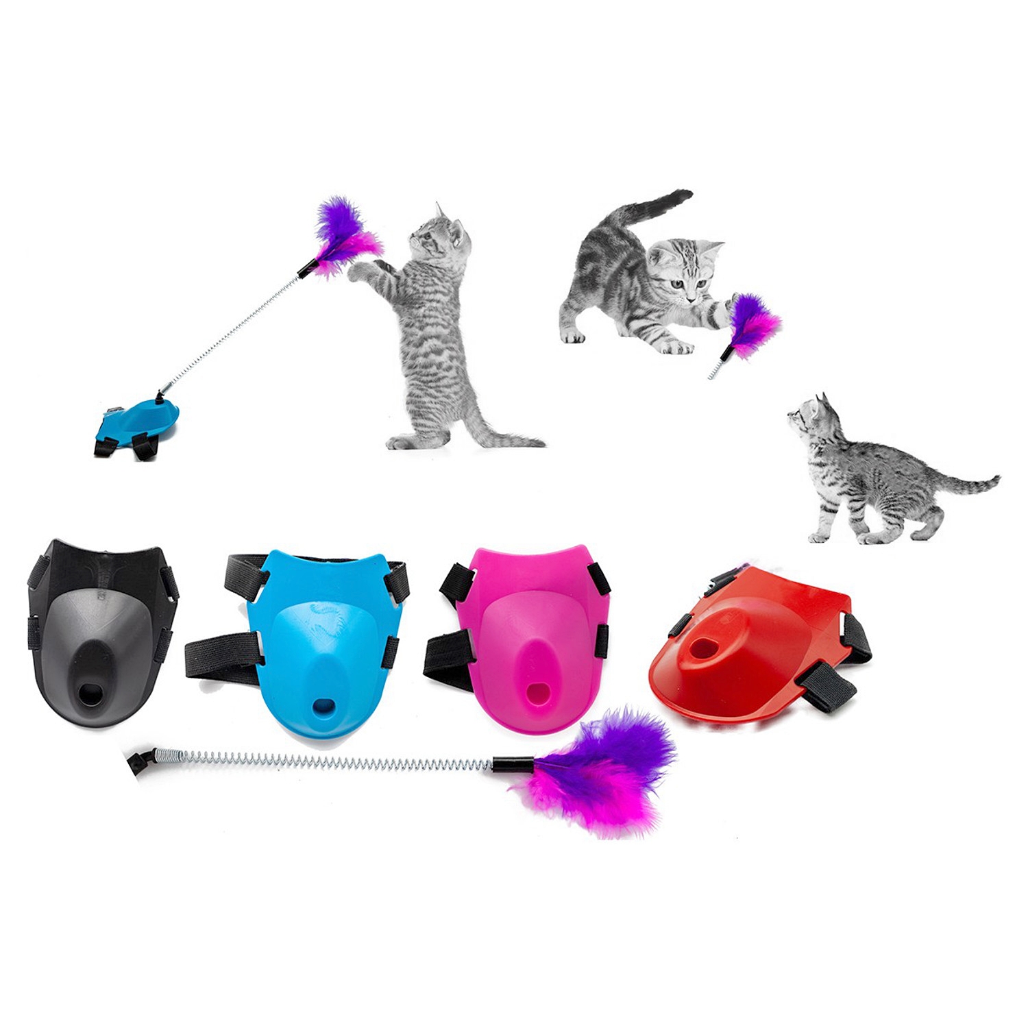 ayak-oltasi-jpg64f4b.jpg Tüylü Yaylı Kedi Ayak Oltası Kedi Oyuncağı 9 cm-35 cm Kırmızı - Görsel 1