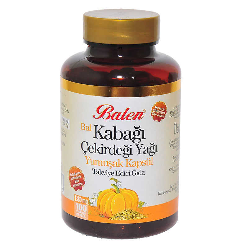 Bal Kabağı Çekirdeği Yağı 100 Yumuşak Kapsül - Balen Bal Kabağı Çekirdeği Yağı Yumuşak 100 - Görsel 1