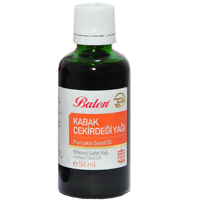 Kabak Çekirdeği Yağı 50 ML - Balen Kabak Çekirdeği Yağı Soğuk Pres 50 ML Cam Şişe - Görsel 1