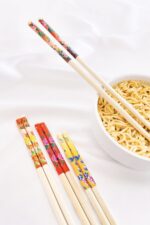 Bambu Chopstick Çubuk Yemek Çubuğu Yıkanabilir Tekrar Kullanılabilir (10 Çift- 20 Adet ) - Görsel 2