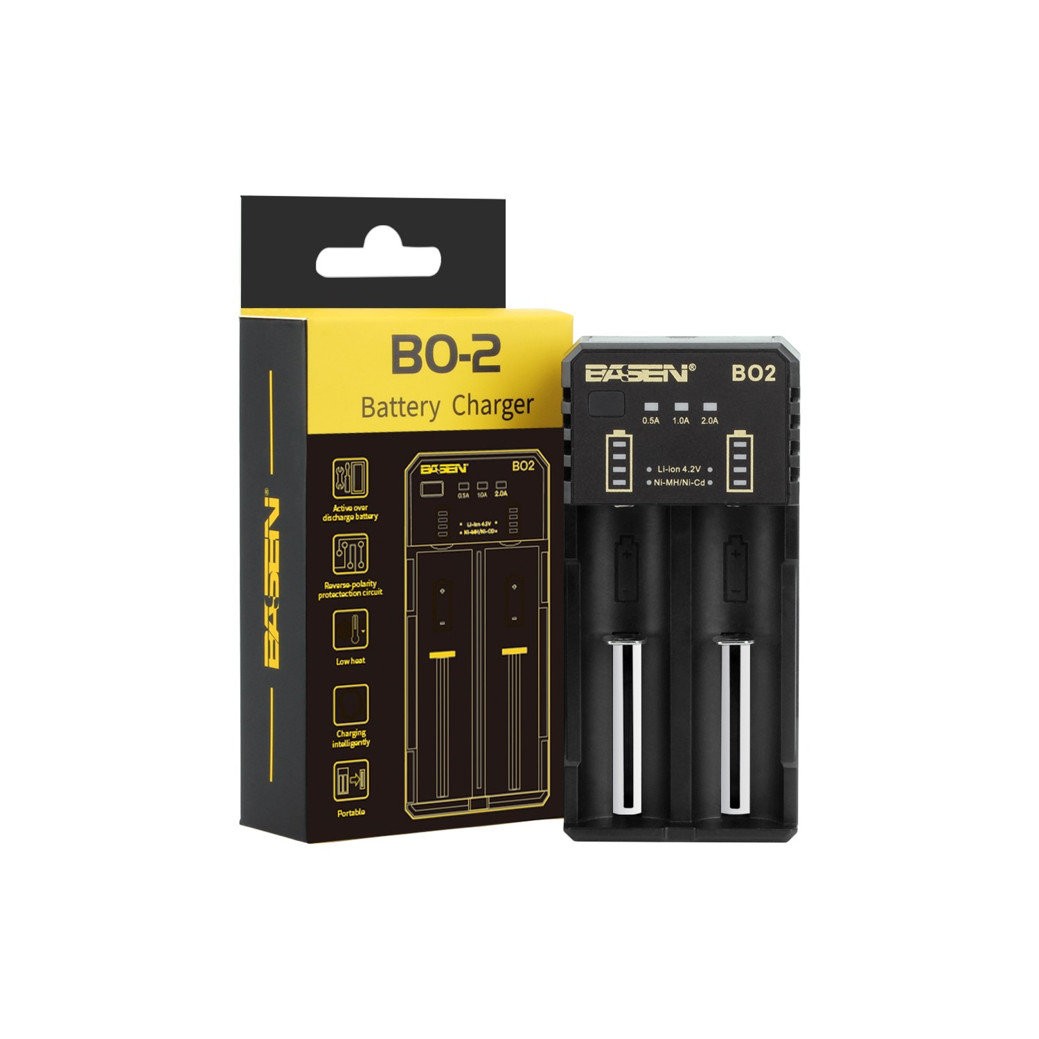 basen-bo-2-li-ion-ni-cd-n-10125-1.jpg Basen BO-2 Pro Akıllı Lityum İyon ve Ni-MH Pil Şarj Cihazı - Görsel 1