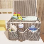 Bebek Beşik Başucu Düzenleyici Kapaklı 5 Bölmeli Organizer