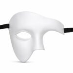 Beyaz Yarım Erkek Maske  Phantom Parti & B Maskesi - Görsel 2