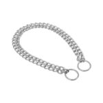 Eğitim Serisi Çift Sıra Boğma Zincirli Köpek Boyun Tasması - 2,5x35-45cm Chrome - Görsel 3