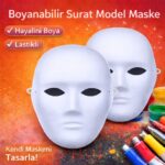 Boyanabilir Surat Model Maske  Lastikli | Kendin Tasarla