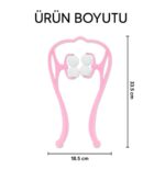 Boyun Bacak Ayak Bel Masaj Aleti Çok Fonksiyonlu Manuel 4 Tekerlekli - Pembe - Görsel 3