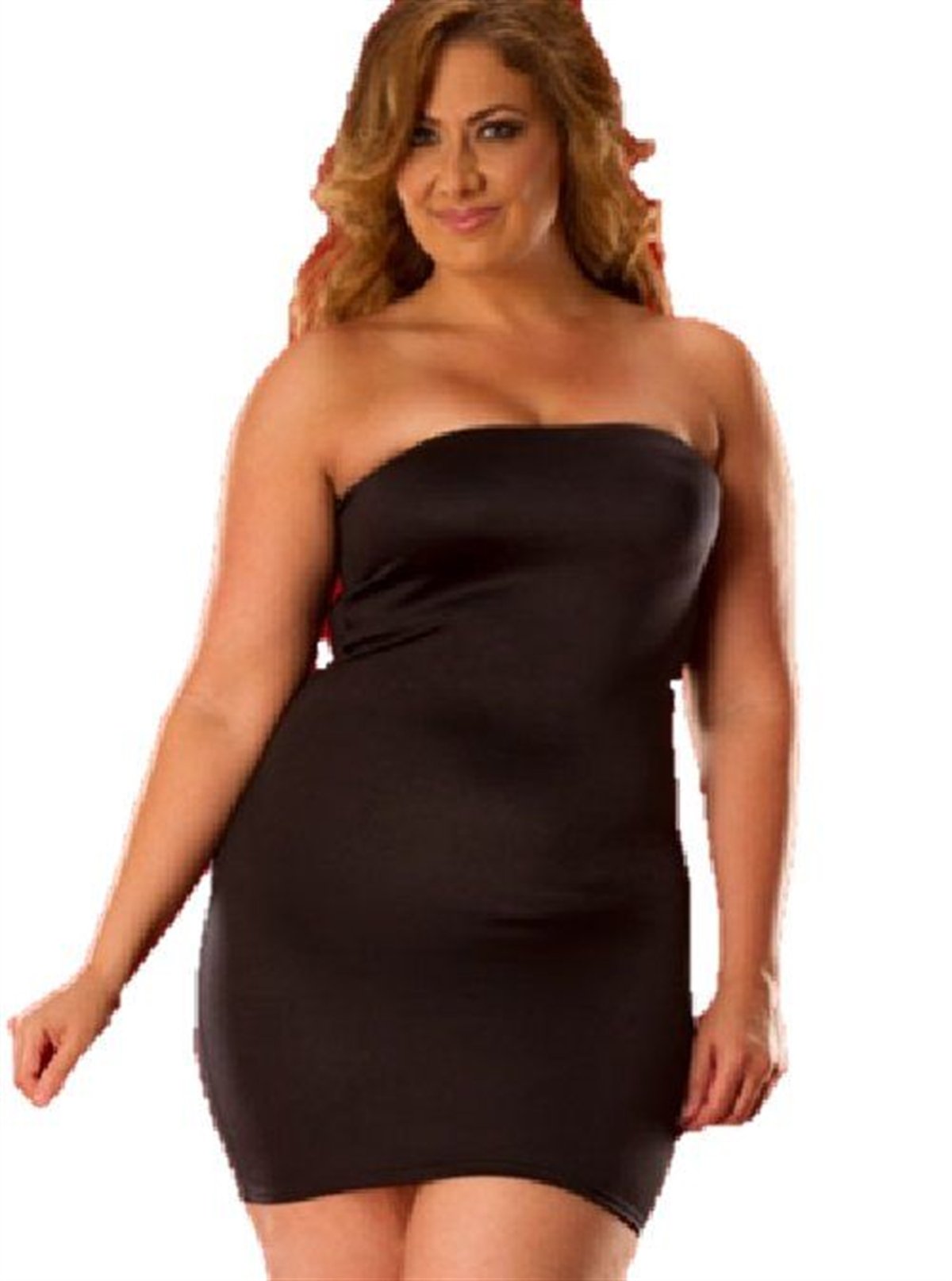 buyuk-beden-strapless-mini-e-18951-1.jpg Büyük Beden Strapless Mini Elbise Tsec031043 - Görsel 1