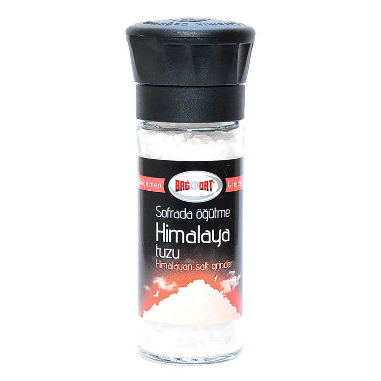 Himalaya Çakıl Tuzu Cam Değirmen 110Gr - Bağdat Baharat Cam Değirmenli Yemeklik Himalaya Granül Çakıl Doğal Kaya Tuzu 110 Gr - Görsel 1