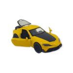 Çek Bırak Araba Metal - 3691C - Sarı - 1 ADET - Görsel 2