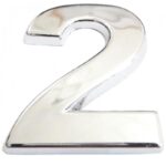 Cemax Yapışkanlı Krom "2" Rakamı - 5 cm