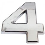 Cemax Yapışkanlı Krom "4" Rakamı - 5 cm