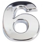 Cemax Yapışkanlı Krom "6" Rakamı - 5 cm