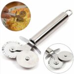 Çİft Başlı Metal Pizza Kesici ve Hamur Ruleti - Görsel 3