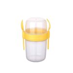 Çift Hazneli - Çatal Kaşıklı Portatif Müsli -Atıştırmalık Kabı 1100 ML - Görsel 2