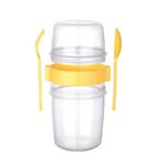 Çift Hazneli - Çatal Kaşıklı Portatif Müsli -Atıştırmalık Kabı 1100 ML - Görsel 3