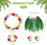 Çuk Hawaii Kostüm Seti - Yaprak Etek & Hawaii Set - 5 Parça - Görsel 2