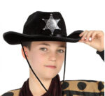 Çuk Kovboy Şapkası Sheriff Şapkası Siyah Renk