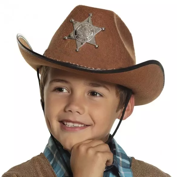 cocuk-kovboy-sapkasi-vahsi-bat-resim-3986.png Çuk Kovboy Şapkası - Vahşi Batı Kovboy Şerif Şapkası Kahve Renk - Görsel 1