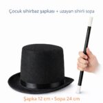 Çuk Sihirbaz Şapkası ve Uzayan Yaylı Sihirli Sopa Seti - Görsel 2