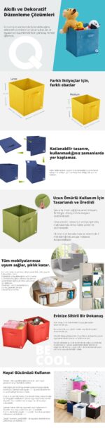 Çok Amaçlı Dolap İçi Düzenleyici Kutu - Bordo - Görsel 2