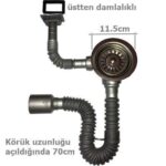 mak Kapalı Taşmalı Körüklü Evye Sifonu 50 mm - Görsel 2