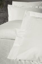 Nakışlı Çift Kişilik Saten Nev Takımı Luxe Ekru - Görsel 2