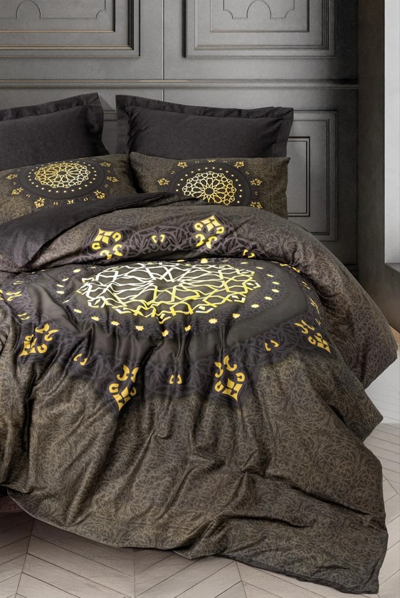 cotton-box-cift-kisilik-saten-nevresim-takimi-dalya-pudra-15391.jpg ce Saten Çift Kişilik Nev Takımı Togay Antrasit - Görsel 1