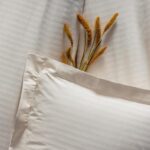 Çift Kişilik Saten Nev Takımı Elegante Stripe Ekru