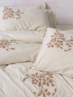 Cotton Keten Çift Kişilik Nev Takımı Kaneli - Görsel 2