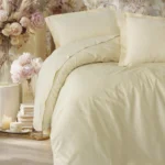 Elegant Bej Çift Kişilik Saten Nev Takımı