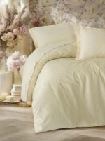 Elegant Bej Çift Kişilik Saten Nev Takımı