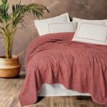 Embrova Şönil Çift Kişilik Yatak Örtüsü/Pike Takımı Loom Bordo