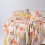 Flanel Nev Takımı Çift Kişilik Palm Hardal
