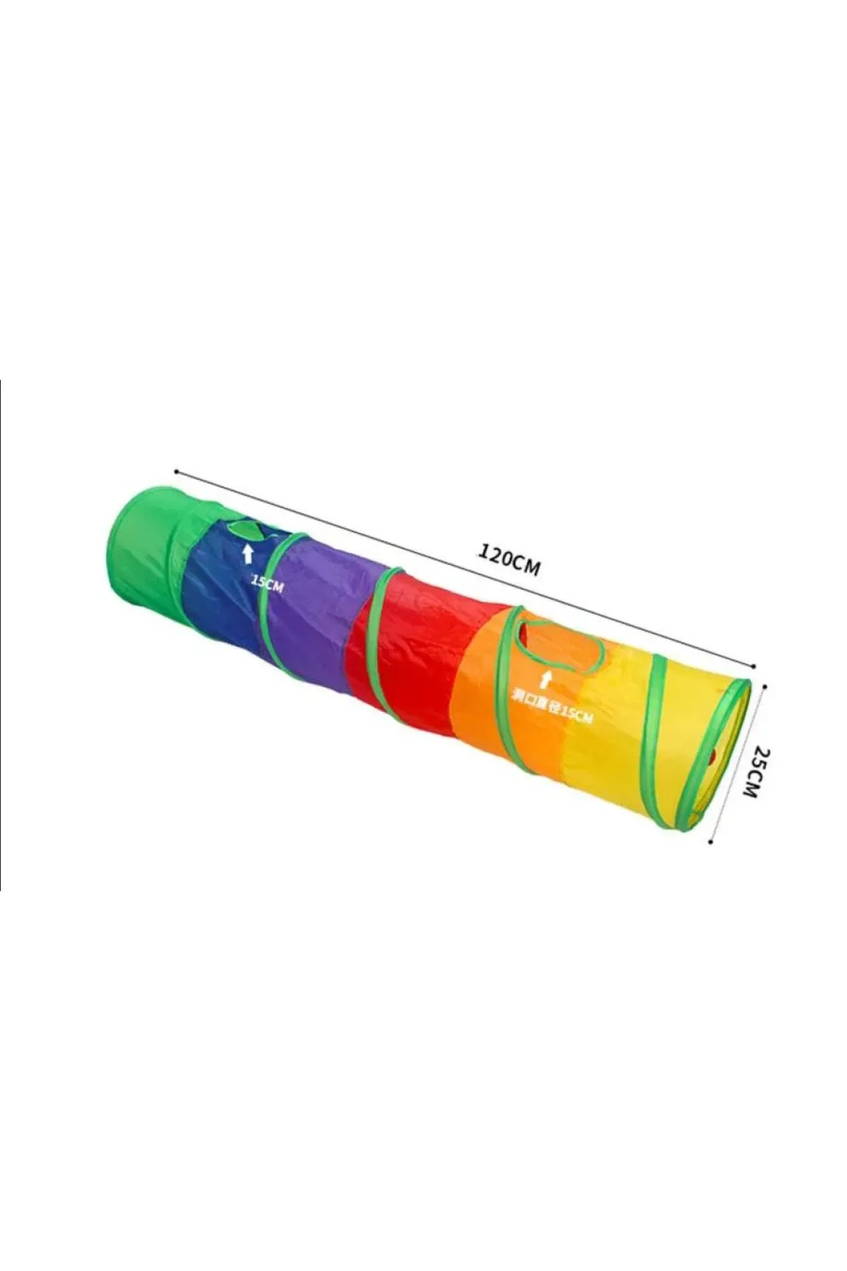 d5-png.png Gökkuşağı Desenli Kedi Oyun Tüneli, Katlanabilir 125 cm - Görsel 1