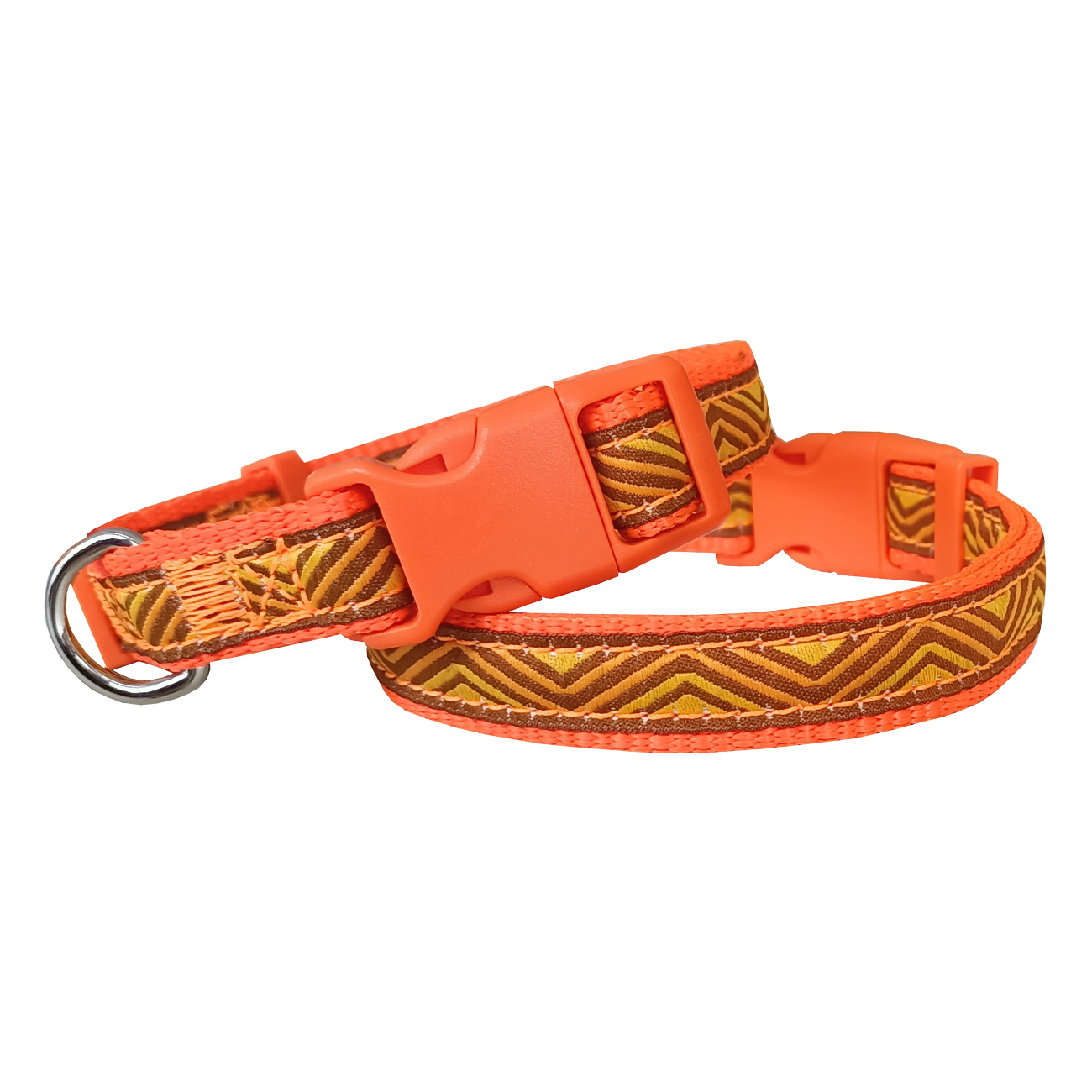 dalgali-turuncu-png.png Dalga Desenli Dokuma Köpek Boyun Tasması 1,5 cm x 27-40 cm Tcu - Görsel 1