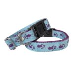 Köpek Tasması Patili Dokuma 2 cm - Min: 30 cm - Max: 50 cm Açık Mavi - Görsel 3