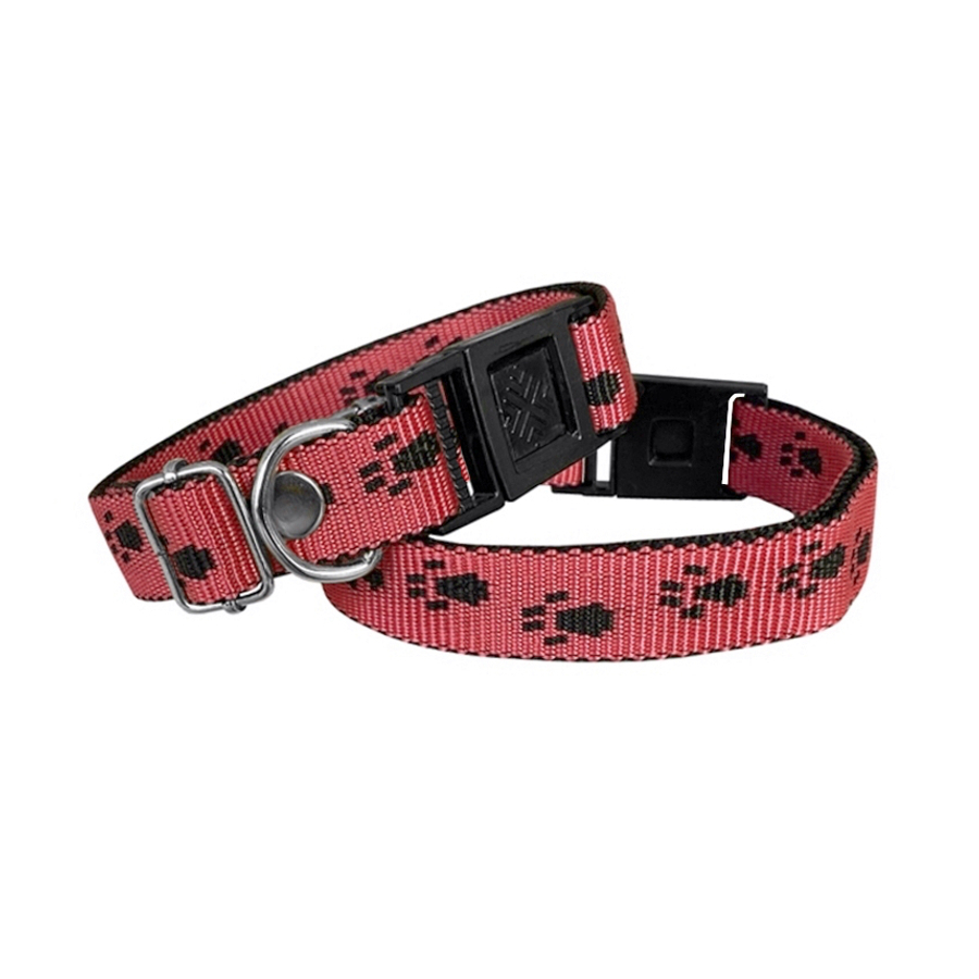 dkmpt-krmz-jpg.jpg Köpek Tasması Patili Dokuma 2 cm - Min: 30 cm - Max: 50 cm Kırmızı - Görsel 1