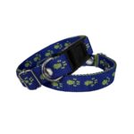 Köpek Tasması Patili Dokuma 2 cm - Min: 30 cm - Max: 50 cm Lacivert