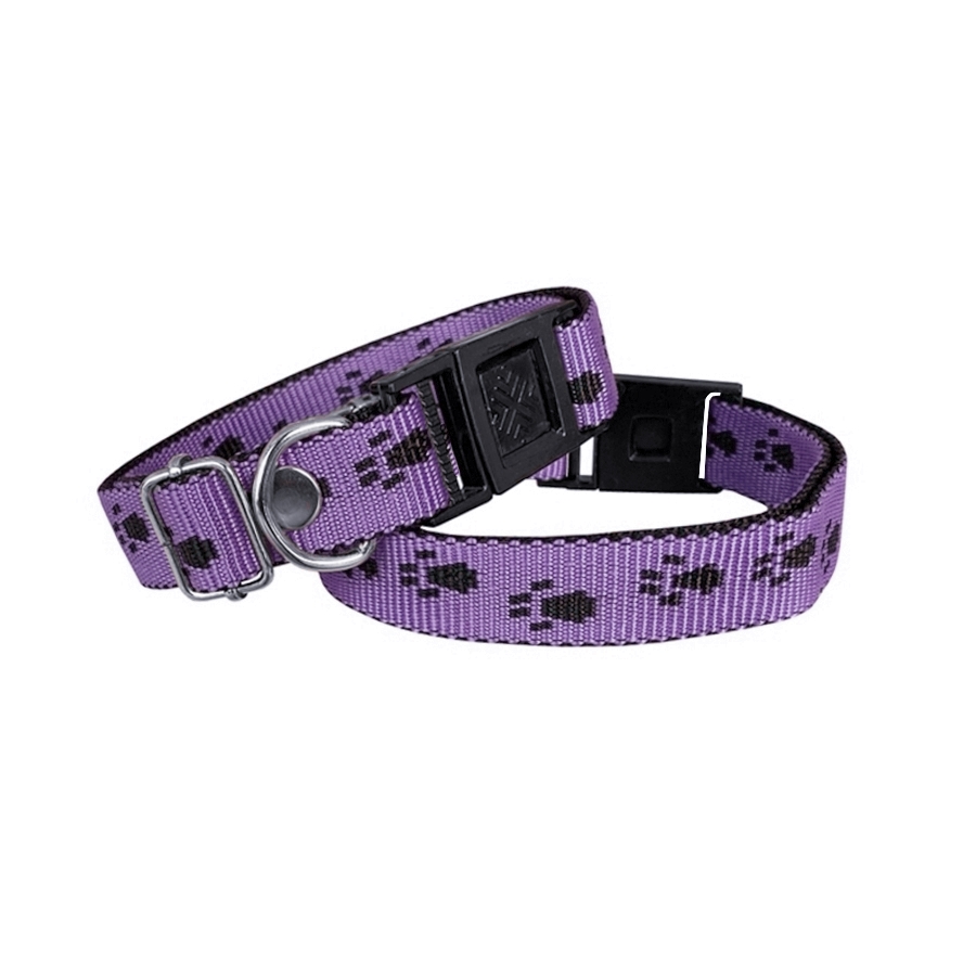 dkmpt-mr-jpg.jpg Köpek Tasması Patili Dokuma 2 cm - Min: 30 cm - Max: 50 cm Mor - Görsel 1
