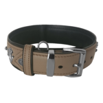 Deri Doğal Taşlı Köpek Boyun Tasması 28-33 cm X-Small Taba - Görsel 6