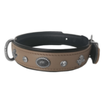 Deri Doğal Taşlı Köpek Boyun Tasması 28-33 cm X-Small Taba - Görsel 5