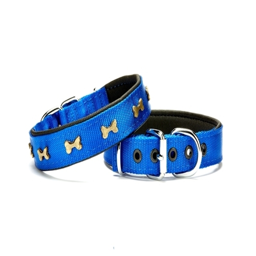 dsbt-2562-l-mavi.jpg Softlu Kemik Desenli Köpek Tasması 2,5 cm x 50 cm Mavi - Görsel 1