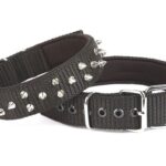El Yapımı Çivili Köpek Boyun Tasması 4x52-60cm Siyah