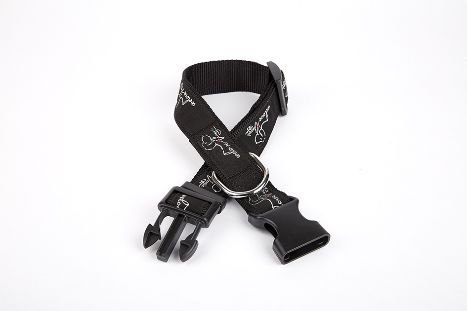 eabt3001-black-jpg.jpg Köpek Desenli Dokuma Köpek Boyun Tasması 3 cm x 36-60 cm - Görsel 1